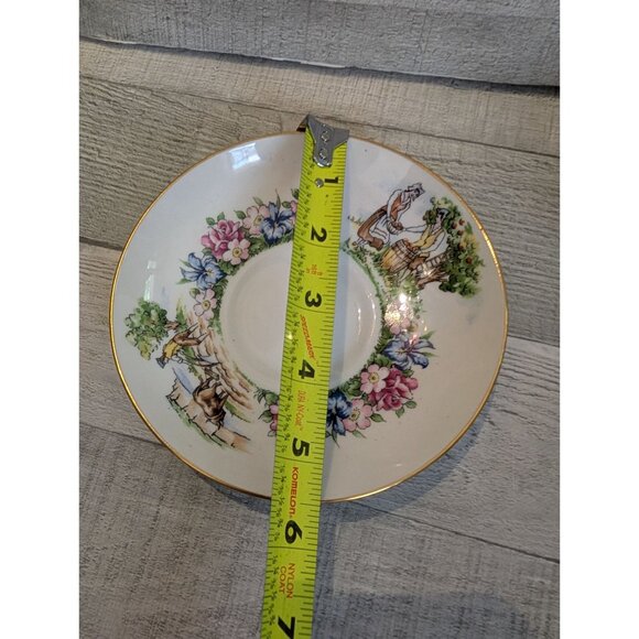 Vintage Staffordshire England Avon Scenes Tea Cup Saucer Side Plate Gold Trim - Picture 8 of 12